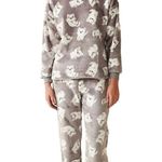 Penti Womens M Dog Pattern Print Gray Pajama Set Soft Size M Photo 0