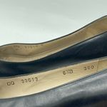 Salvatore Ferragamo Vintage 90s kitten Heels gold ring navy blue dress shoes Photo 8