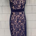 Blue Lace Formal Cocktail Dress Size 4 Photo 0