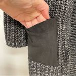 VICI  Black Chunky Knit Open Front Cardigan Sweater Zipper Details Womens M Photo 4