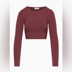 Babaton Aritzia sculpt Knit Forefront Long sleeve size S NWT burgandy color Photo 1