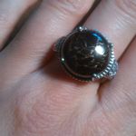 Matrix Silver Shungite and White Zircon Stainless Steel Ring (Size 10) Photo 6