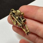 Bubble Bee In Skirt & Hat Gold Tone Pin Funny Novelty Brooch Photo 5