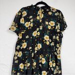 Torrid  Black Yellow Floral Ruffled Mini Dress Womens 2X Spring Casual Beachy Photo 4