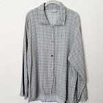 Habitat [] Gray Rainbow Thread Crinkled Lagenlook Button Down Shirt Size Medium M Photo 0