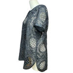 Sundance  Black Crochet Lace Short‎ Sleeve Top Size Medium Photo 3