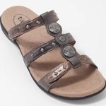 Taos studded slide sandals two toned leather size 7 Photo 0