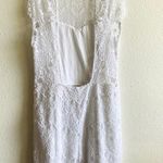 Free People NWT  White Lace Detail Open Back High Neck Mini Shift Dress - XS Photo 3