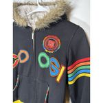 COOGI COOJI Vintage Y2K 90s Fur Lined Hoodie Sweatshirt Jacket Grunge Mallgoth Small Photo 1