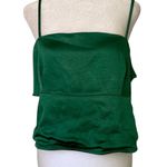 Lulus Sleek Favor dark green satin cut-out tank top size XL NWT Photo 0