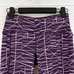 Oiselle Purple and White Printed Cropped Leggings Size 4 Photo 2