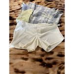 ep pro  Women Size 8 Yellow Gray Plaid Rayon Blend Lined Skort Sexy Party College Photo 12