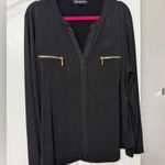 INC International Concepts Black Blouse with Gold Zipper Pockets Size XXL Photo 13