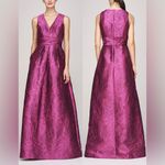 Kay Unger NEW  Mariah Crinkle Pleated Sangria pink ball Gown Sz 10 Photo 1