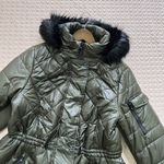 Michael Kors NWT Quilted Women Long Puffer Coat w/ Fur Hoodie Olive Size 1X Photo 5