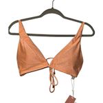 PQ Peach Metallic Skylar Bikini Top, Large Orange Photo 1