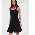 Gap Dress Womens 6 Tall Black Apron Flounce Fit & Flare Sleeveless Ruffle Hem Photo 6