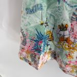 Dalia Macphee dress mint storybook whimsical print sz XL neck tie pearl buttons Green Photo 9