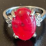 Red sapphire S925 silver ring size 6.5 Photo 0