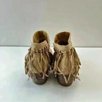 American Eagle  Boots Brown Tan‎ Suede Fringed Side Zip Womens Size 9.5 Photo 3