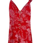 Free People Be The One Jumpsuit Floral Print Button Wide Leg Red Size 4 Photo 5