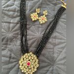 Indian Pakistani bridal wedding jewelry set Black Photo 3