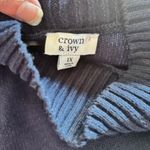 Crown & Ivy 1X Navy Multicolor Pom Pom Sweater Bishop Sleeve Ribbed Party Fun Photo 4