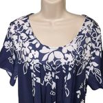 Womens Hawaian Style Shift Dress Noracora Floral u Size XXL 14 Modest Round Nec Blue Photo 2