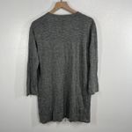 MNG by Mango Gray 100% Cotton Open Front Cardigan Sweater Pockets Womens Large Photo 2