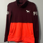 PINK - Victoria's Secret PINK Victoria’s Secret Ultimate Campus Crewneck maroon and bright pink red sz XS Photo 0