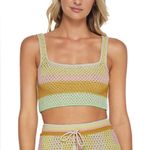 NEW PQ Swim Sorrento Crochet Crop Top Size XS/S Yellow Photo 0
