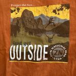 Zion National Park Utah Forget the Box Just Get Outside Orange Long Tee Size M Photo 1