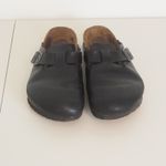 Birkenstock Boston Shoes Women's 38 Size 7- 7.5 Black Leather Soft Footbed Clogs Photo 1