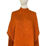 Topshop  Burnt Orange Mock Neck Sweater Womens Size L Rust Textured Knit Cozy Photo 0