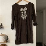 Ariat  Chocolate Blouse with Cream Embroidery Size Medium Photo 6