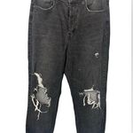 Wild Fable  Women's Super-High Rise Distressed Straight Leg Jeans Black 12. Photo 0