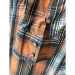 Harley Davidson Motorcycles Plaid Shirt‎ Orange Embroidered Large Long Sleeve Photo 7