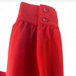 Forever 21 Size M Red Orange Collared Blouse Stretchy Puff Sleeve Baddie Top Photo 2