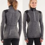 Lululemon Gray Black Quarter Zip Run Your Heart Out Pullover Women's size 2 Photo 1