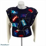 Bonnie Boerer Rare Vintage Nautical Yacht Sweater Size S NEW Blue Photo 0