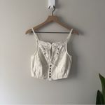 Free People Have My Heart Tank Corset Top Cropped White Lace Button-Up Crop Spaghetti Strap Photo 2