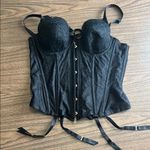 NEW Savage X Fenty 1X Black Caviar Floral Lace Corset Bustier NWT Photo 1