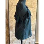 Avec Les Filles NWT Blouse Small Black One Shoulder Sheer Sleeve Ruffles Photo 3