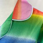 BP New  Rainbow Ombre Stripe Satin Button Down Shirt Photo 7