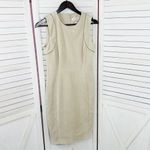 Calvin Klein Faux Suede Sleeveless Knee-Length Sheath Dress Cream Size 4 Photo 7