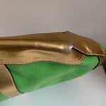 Lauren Ralph Lauren Green and Gold Summer Canvas Tote Photo 13