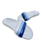 Seychelles  Sandals Size 7‎ Leather Low Key Blue Bright Open Toe Slides Photo 4