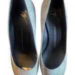 Giuseppe Zanotti Peep Toe Heels Snakeskin Stiletto Black White Shoes Size 38.5 Photo 0