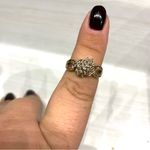 10K SOLID YELLOW GOLD &.27 CARAT TOTAL DIAMOND CLUSTER RING (6) Photo 3