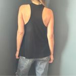 Free People Black Ribbed Racer Back Halter Style Flowy Tank Top size Large Photo 1